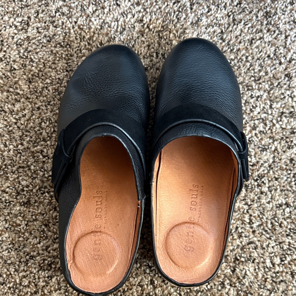 Gentle Souls Black Leather Slip-On Shoes